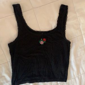 lace lined simple flower spaghetti strap